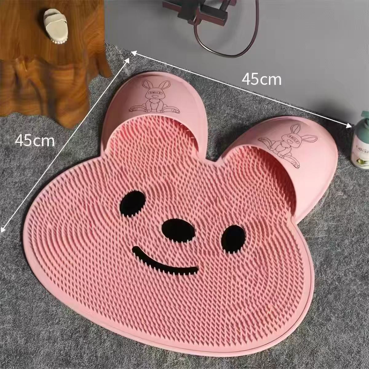 Bunny Foot Scrubber Mat – No-Bend Shower Foot Cleaner