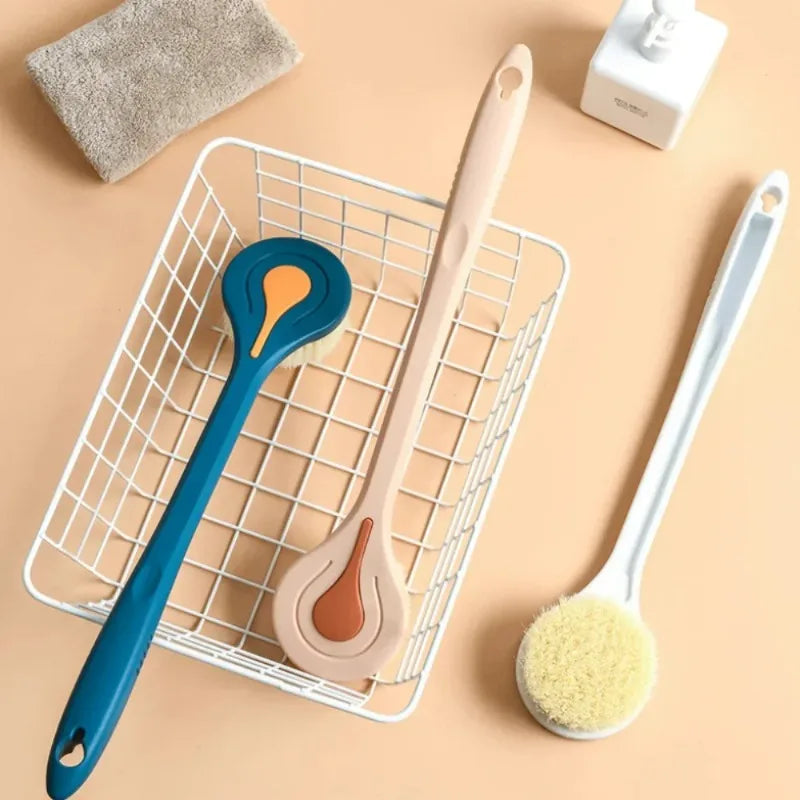 Long Handle Bath Brush – Soft Bristle Back Scrubber for Shower