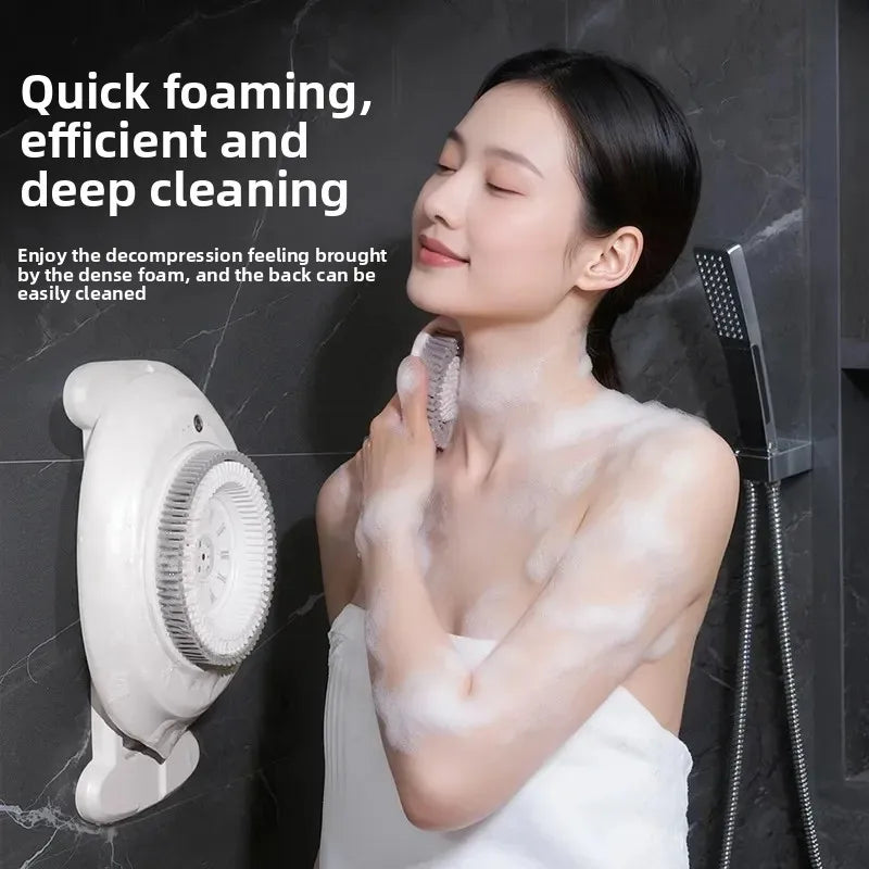 Automatic Wall-Mounted Back Scrubber – Hands-Free Shower Back Brush