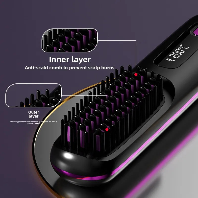 Cordless Hair Straightening Comb – Negative Ion Heated Brush