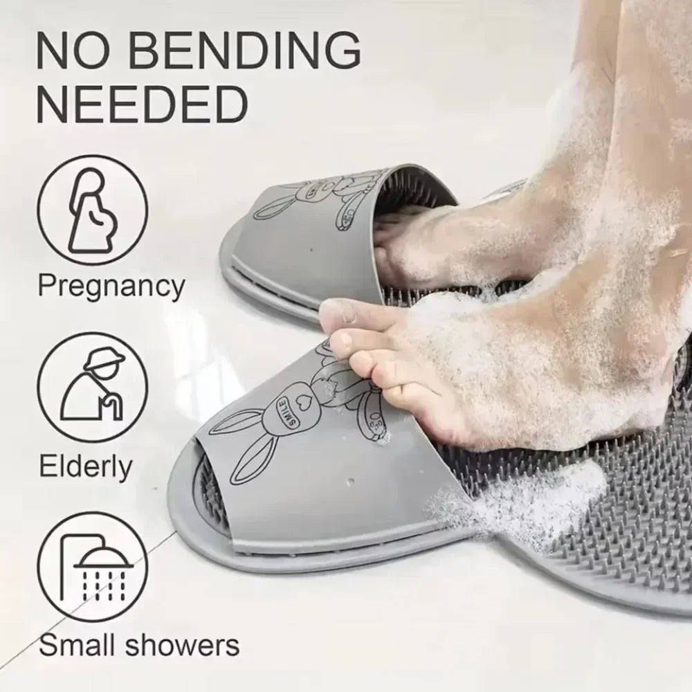 Bunny Foot Scrubber Mat – No-Bend Shower Foot & Back Scrubber