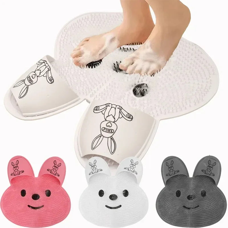 Bunny Foot Scrubber Mat – No-Bend Shower Foot & Back Scrubber