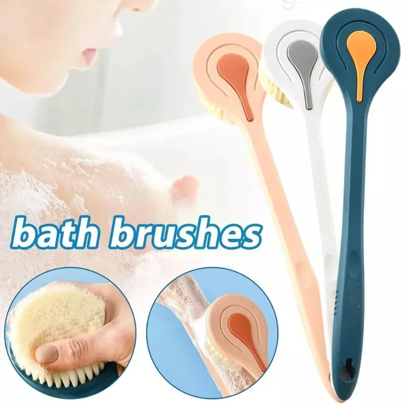 Long Handle Bath Brush – Soft Bristle Back Scrubber for Shower
