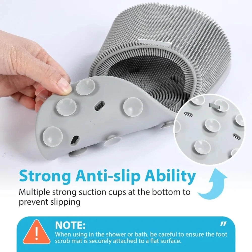 Foot Scrubber Slipper – No-Bend Shower Foot Cleaner with Suction Cups