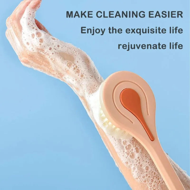 Long Handle Bath Brush – Soft Bristle Back Scrubber for Shower