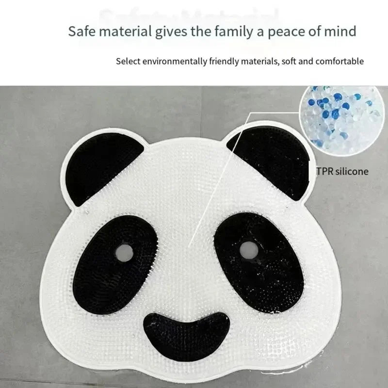 Panda Shower Foot Scrubber Mat – Non-Slip Silicone Back & Foot Massager