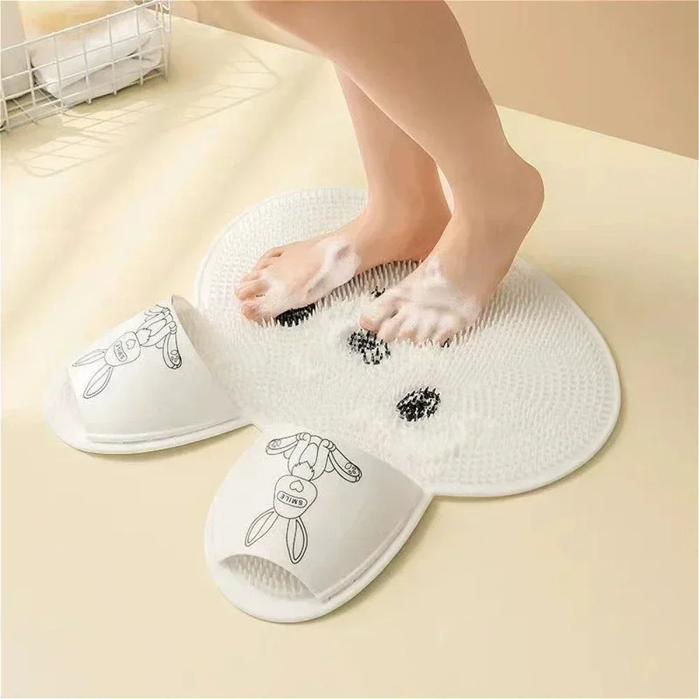 Bunny Foot Scrubber Mat – No-Bend Shower Foot & Back Scrubber