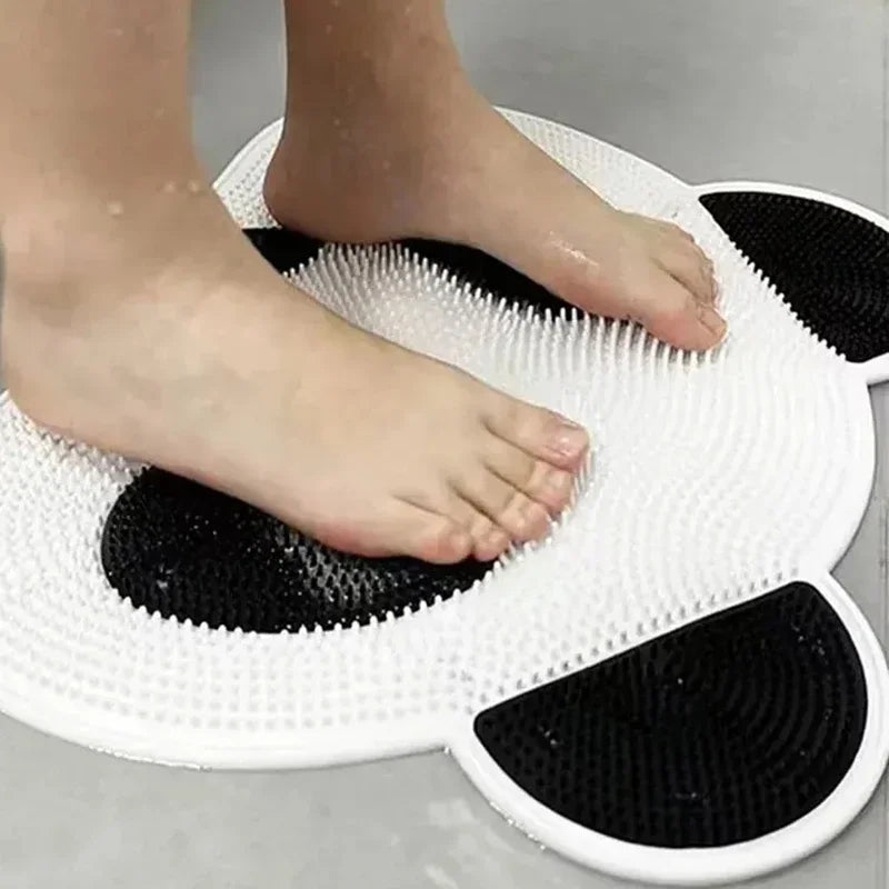 Panda Shower Foot Scrubber Mat – Non-Slip Silicone Back & Foot Massager