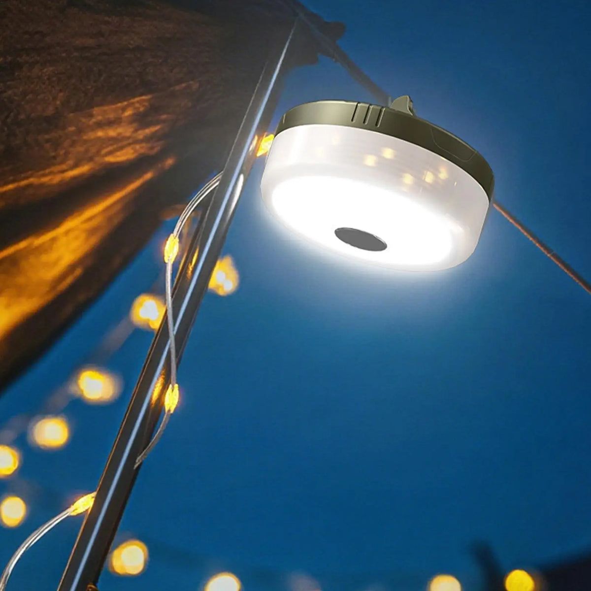 Retractable LED String Lights – 65 ft Rechargeable Camping & Patio Lights