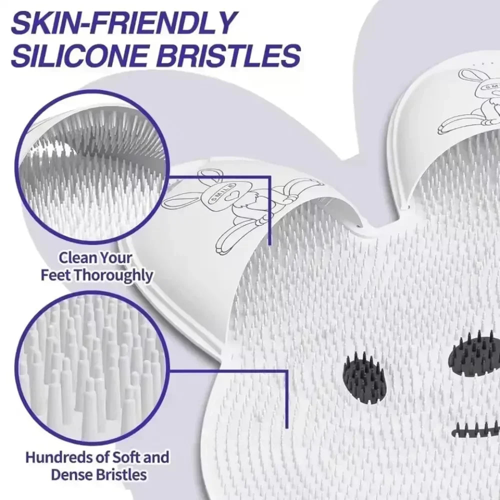 Bunny Foot Scrubber Mat – No-Bend Shower Foot & Back Scrubber