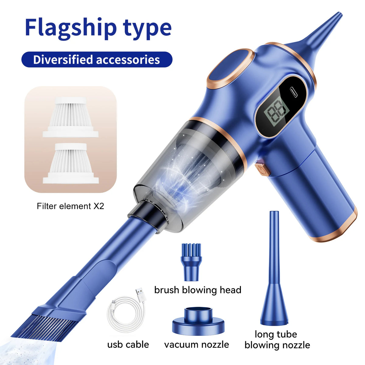 Mini Cordless Car Vacuum – Handheld Vacuum & Blower for Car and Home