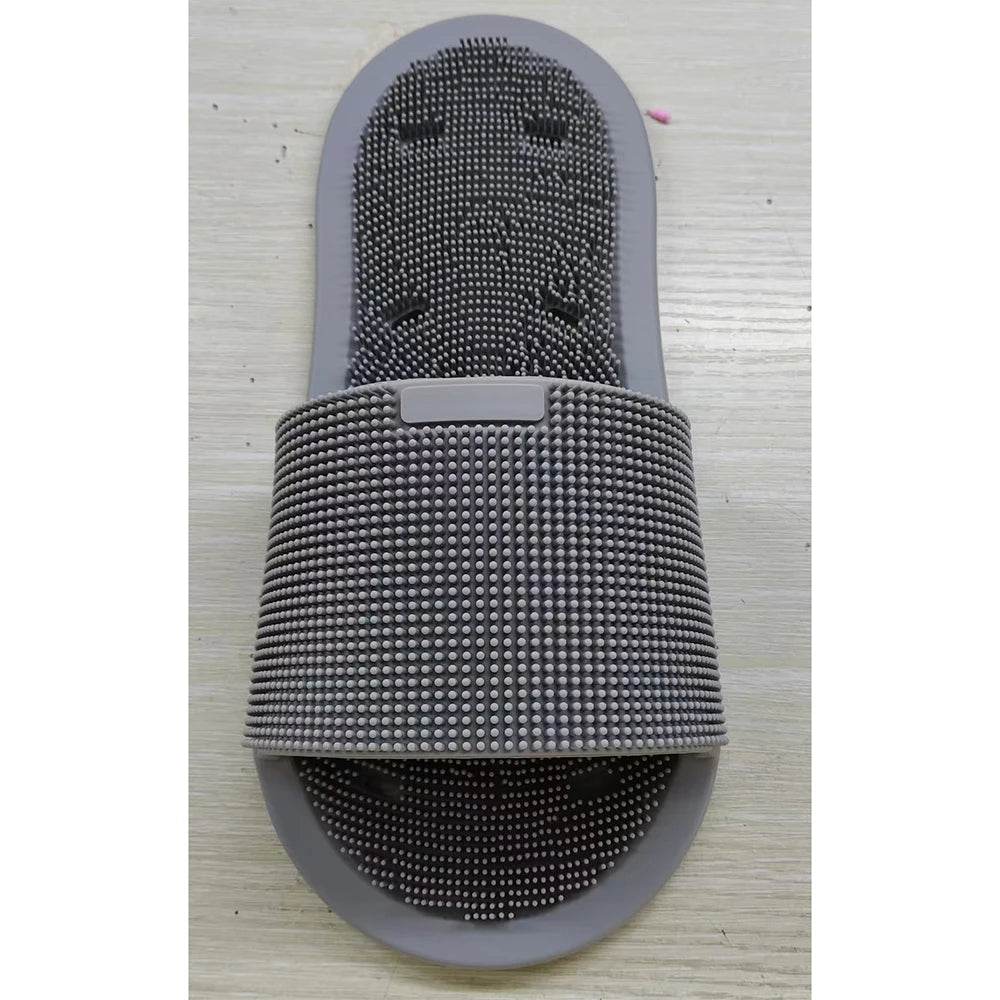 Foot Scrubber Slipper – No-Bend Shower Foot Cleaner with Suction Cups