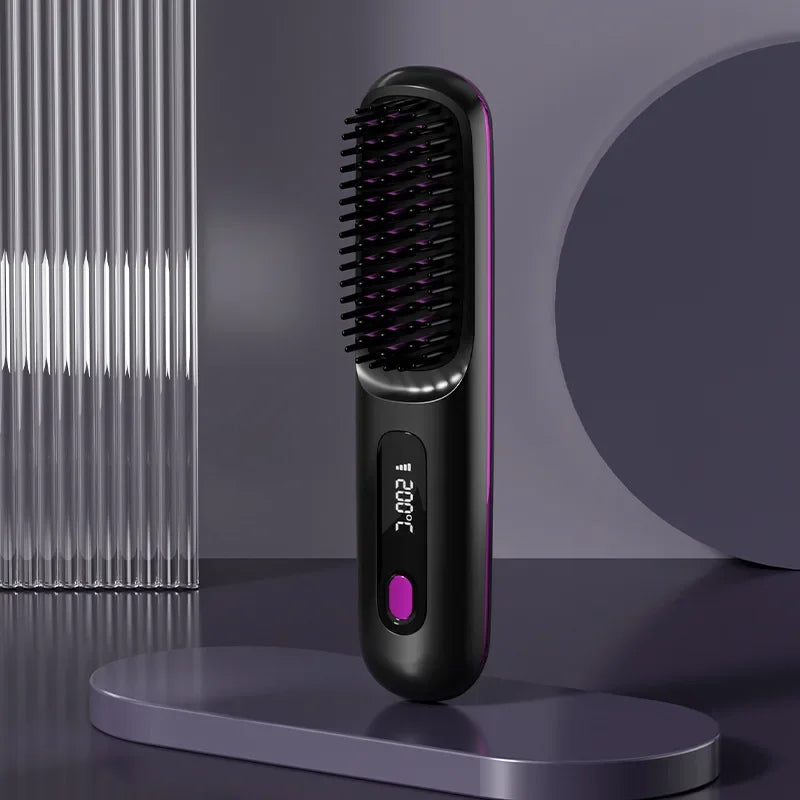 Cordless Hair Straightening Comb – Negative Ion Heated Brush