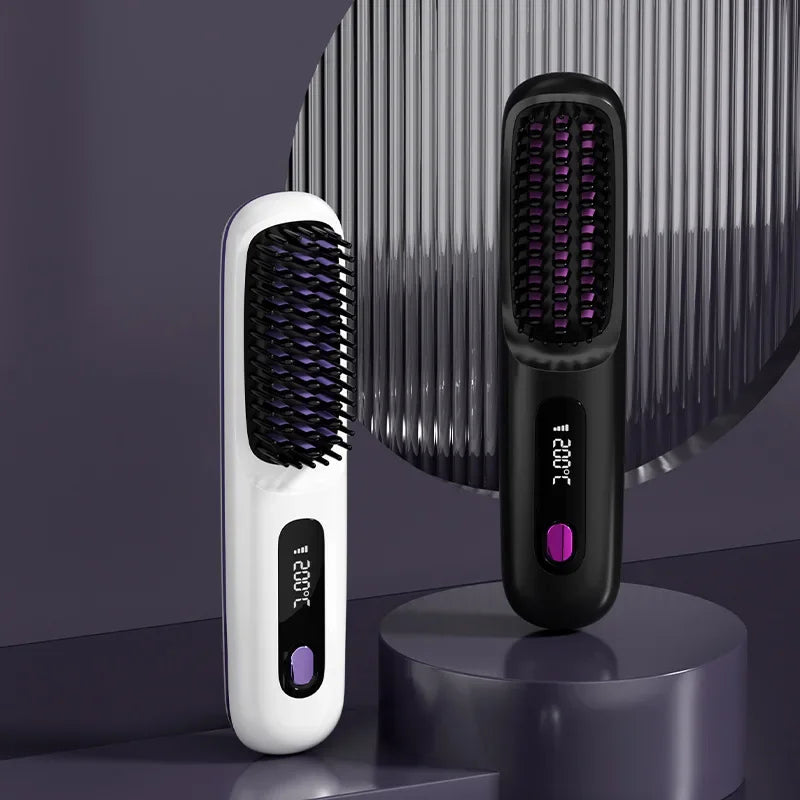 Cordless Hair Straightening Comb – Negative Ion Heated Brush