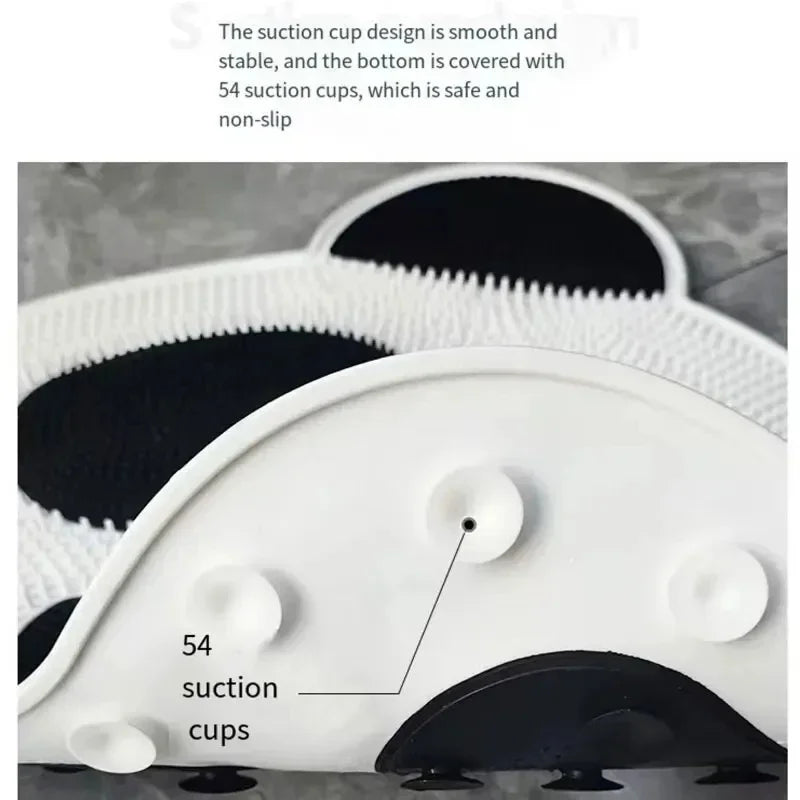 Panda Shower Foot Scrubber Mat – Non-Slip Silicone Back & Foot Massager