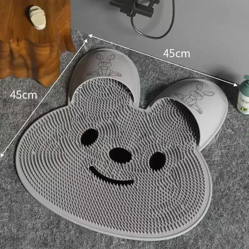 Bunny Foot Scrubber Mat – No-Bend Shower Foot & Back Scrubber