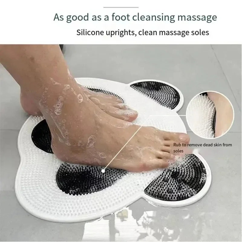 Panda Shower Foot Scrubber Mat – Non-Slip Silicone Back & Foot Massager