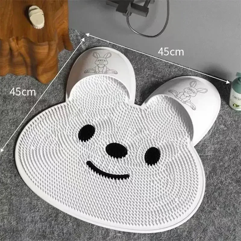 Bunny Foot Scrubber Mat – No-Bend Shower Foot & Back Scrubber