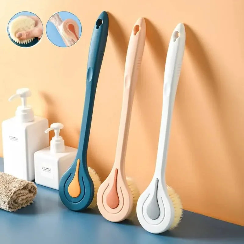 Long Handle Bath Brush – Soft Bristle Back Scrubber for Shower